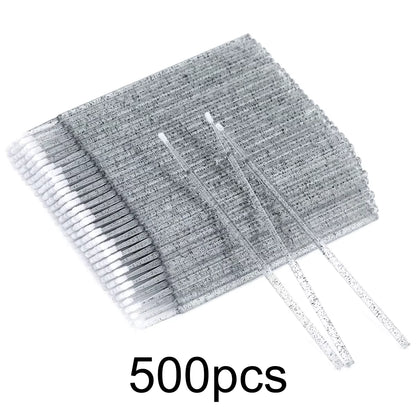 100/500Pcs Crystal Micro Applicator Brush for Eyelash Extension, Micro Cotton Swabs, Lips Mascara Wands Pink Microbrush