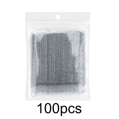 100/500Pcs Crystal Micro Applicator Brush for Eyelash Extension, Micro Cotton Swabs, Lips Mascara Wands Pink Microbrush